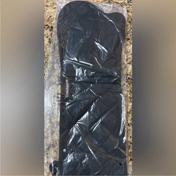CRATE&BARREL NWT silicone grip double oven mitt -black -35” - Picture 2 of 2